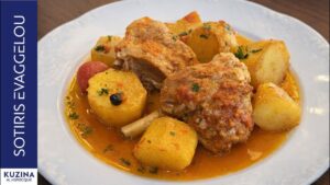 Greek-style braised goat with potatoes
