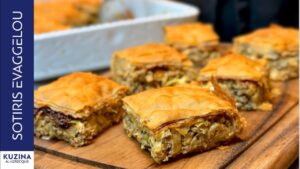 Ground beef & leek pie
