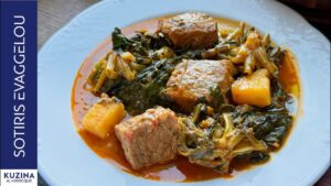 Veal ragout with spinach
