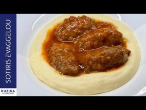 Soutzoukakia (meatballs cooked in tomato sauce, Smyrna style)