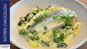 Sea bream with leeks & celery