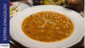 Traditional Greek bean soup (fasolada)