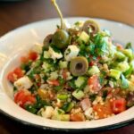 Greek salad with bulgur